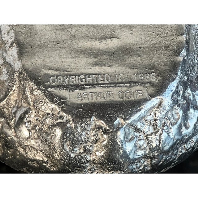 Metal Vintage Arthur Court Aluminum Giant Clam Shell Chip & Dip Serving Bowl c.1980's For Sale - Image 7 of 7