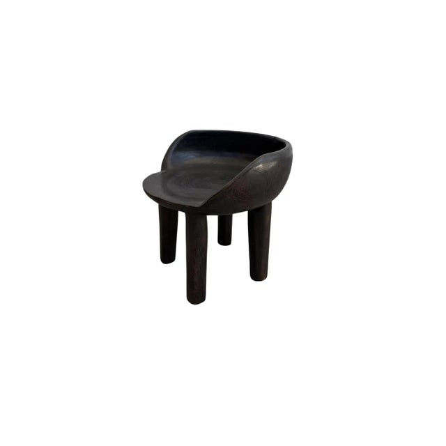 Sculptural Mango Wood Chair Dark Brown Espresso Finish Modern Organic For Sale - Image 4 of 8