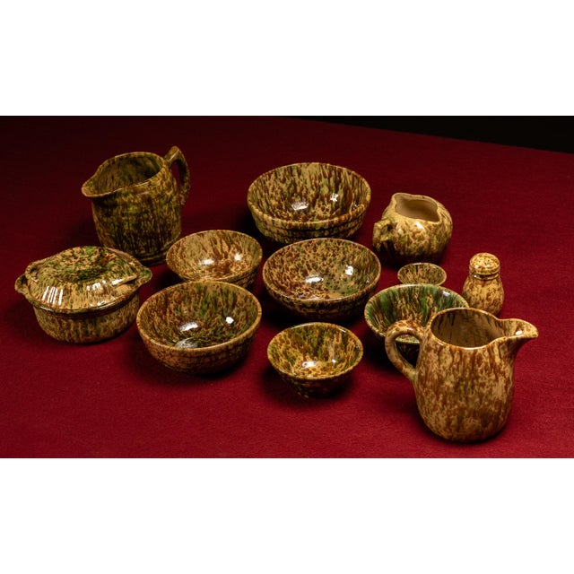 1930s Vintageorton "Rockingham Woodland Leaf" Splatterware Set - 12 Pieces For Sale - Image 5 of 14
