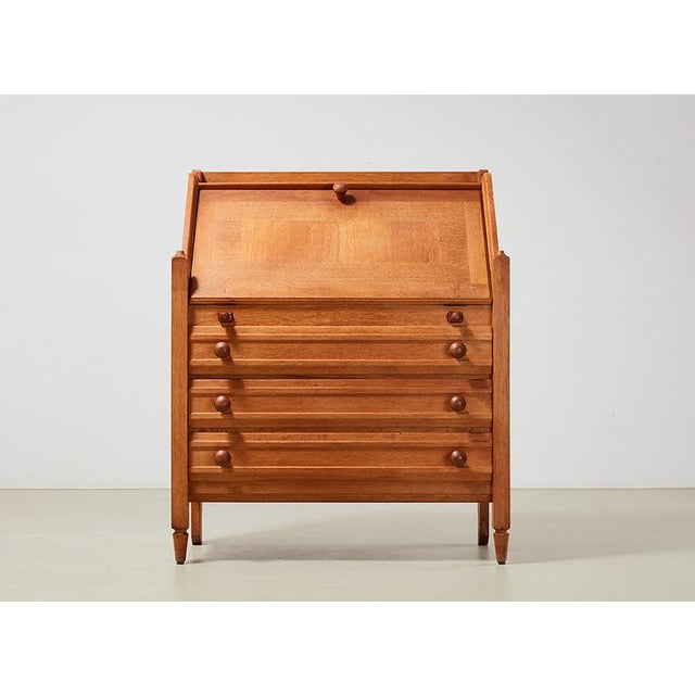 Oak Secretaire by Guillerme & Chambron for Votre Maison, 1960 For Sale - Image 12 of 12