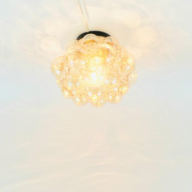 1970s Mid-Century Amber Bubble Glass Flush Mounts by Helena Tynell for Limburg, Germany, 1970s For Sale - Image 5 of 11