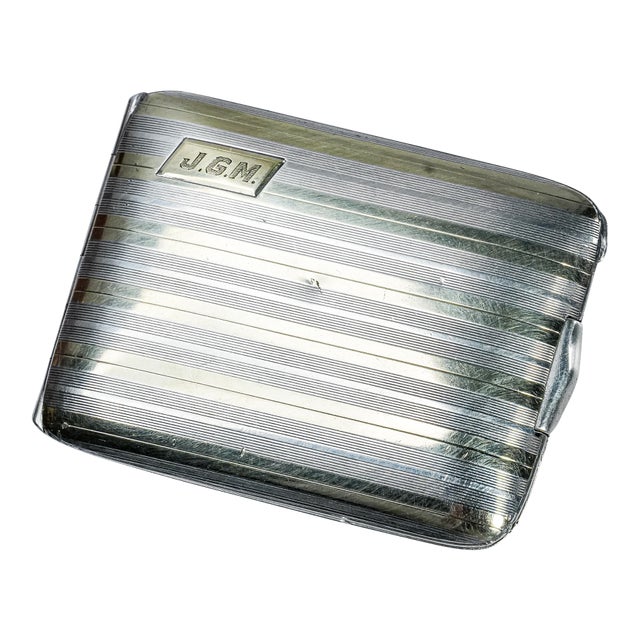 1920s Art Deco Engine Turned Antique Gorham Sterling Silver 14k Gold Matchbook Holder Case Matches Vesta Tobacciana For Sale