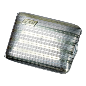 1920s Art Deco Engine Turned Antique Gorham Sterling Silver 14k Gold Matchbook Holder Case Matches Vesta Tobacciana