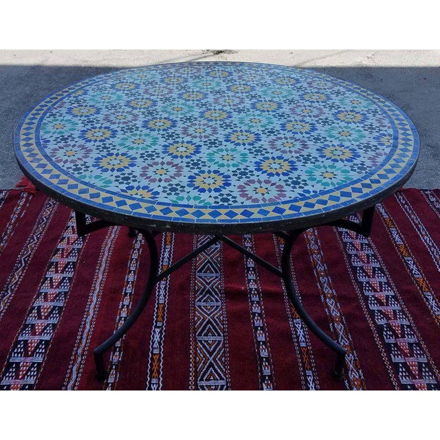 Moroccan Moroccan Multicolor Beldia Tina Mosaic Table For Sale - Image 3 of 7