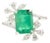 3.56 Carat Solitaire Floral Emerald 18k Gold Ring Size 7 For Sale