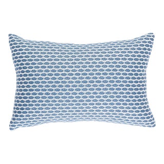 Schumacher Hickox Indoor/Outdoor Pillow 18" x 12" in Blue For Sale