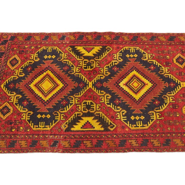 Mid Century Oriental Red and Gold Rug For Sale - Image 4 of 7