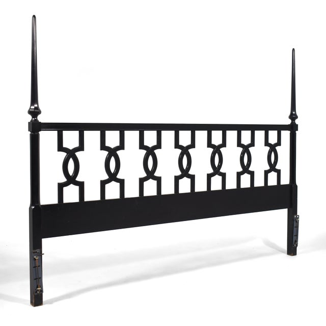 This glamorous king size headboard has tall "spires" on either end which can be installed or not depending on the desired...