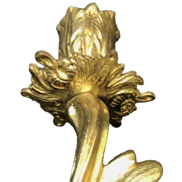 Gold Gilded Bronze Wall Light, 1920s, Set of 2 For Sale - Image 8 of 10