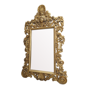 Hollywood Regency Italian Versace Style Gold Gilded Figural Wall Mirror