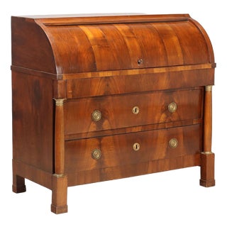 Empire Walnut Bureau with Bronze Details For Sale