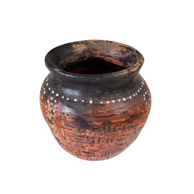 Ceramic Vintage Amazonian Asurini Indigenous Redware Ceramic Jar Brazil For Sale - Image 7 of 9