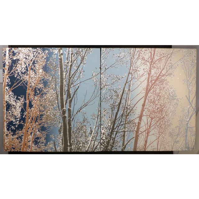 Paula Crane "Sky Banner II & III" Diptych Signed Fine Art Etchings 1980s For Sale - Image 11 of 11