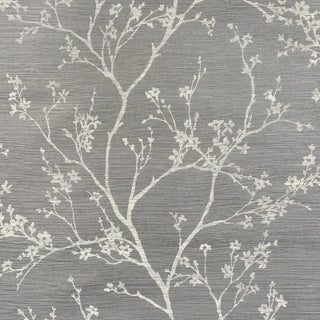 Schumacher Twiggy Sisal Wallpaper in Charcoal For Sale
