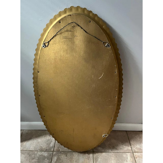 Vintage Gold Oval Mirror For Sale - Image 6 of 8