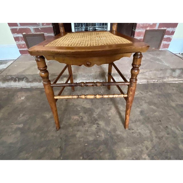 19th Century Set of 4 Antique Edwardian Regency Style Faux Bamboo Cane Seat Dining Chairs, 19th Century For Sale - Image 5 of 10