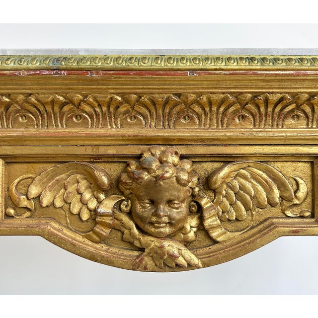 18th Century French Louis XVI Giltwood Console Table With Inset Onyx Top For Sale - Image 11 of 17