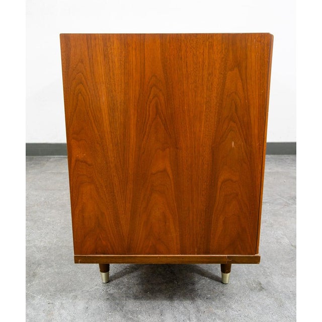 Mid Century Modern Dresser Credenza Bp John Metal 9 Drawer Walnut Vintage MCM Nm For Sale - Image 4 of 12