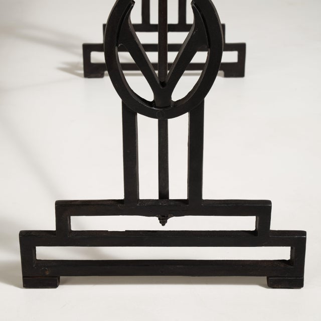 Brown Cast Iron Bistro Table with Oak Top, Antique, France, 20th Century For Sale - Image 8 of 17