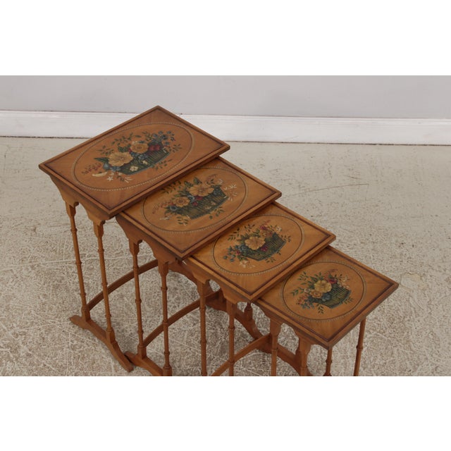 Age: Approx: 50 Years Old Details: Floral Design Nicely Turned Legs Nice Inlay Work Throughout High Quality Construction...