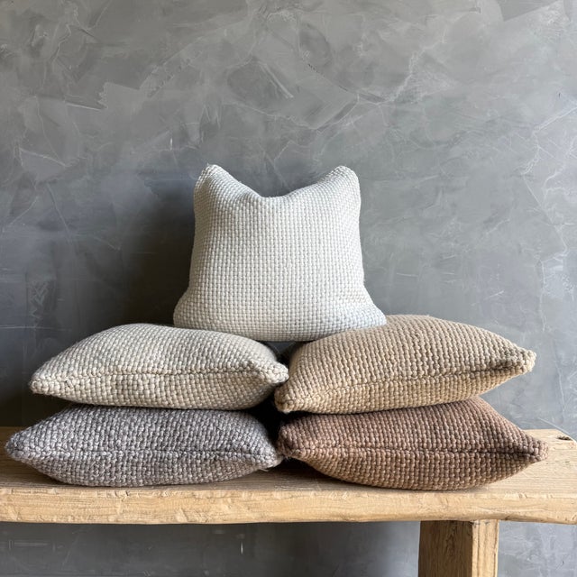 2020s Amari Wool Pillow - Dark Grey For Sale - Image 5 of 6