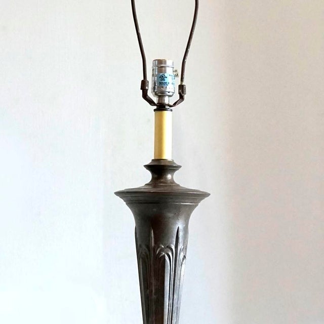 Metal 1920s Neoclassical Revival Bronze Table Lamp For Sale - Image 7 of 11