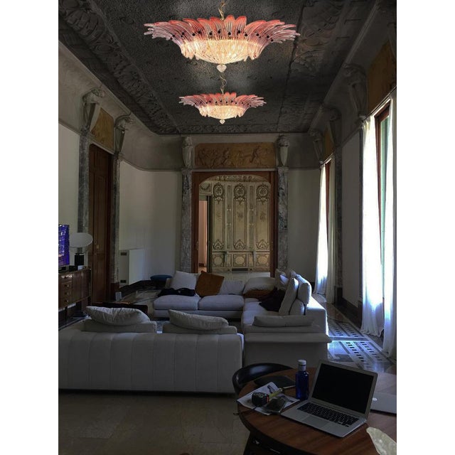 Mid-20th Century Pink Murano Chandelier, 1970s, Set of 2 For Sale - Image 4 of 18