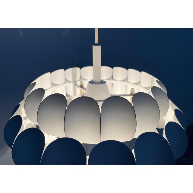 Metal Mid-Century Swiss White Metal Pendant Lamp by H. Zender for Temde, 1960s For Sale - Image 7 of 18