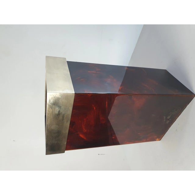 1970s Italian Tortoise Acrylic Glass Vase, 1970s For Sale - Image 5 of 8