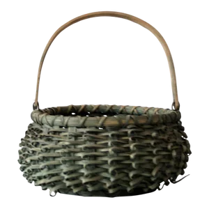 Vintage Green Porcupine Curl Basket