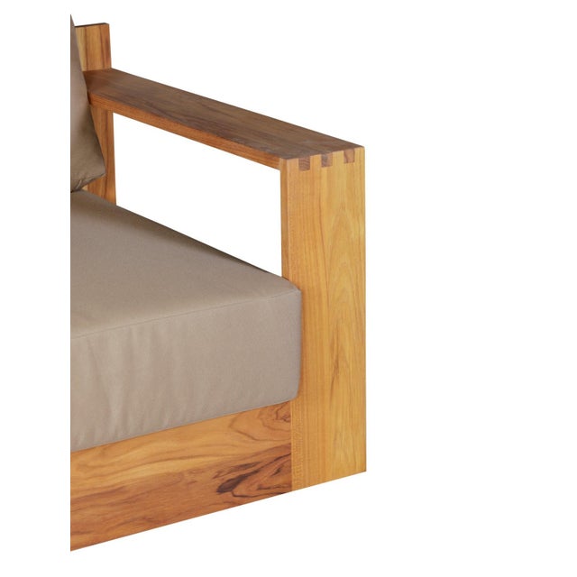 Imperial Grove Outdoor Solid Teak Wood Revolving Chair For Sale - Image 9 of 13