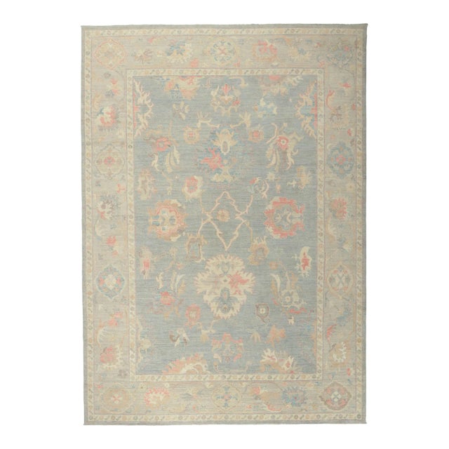 Vintage Modern Oushak Style Rug - 09'11 X 14'00 For Sale
