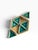 Mid 20th Century Vintage Rattan Tray With Turquoise Geometric Ceramic Inserts Divided Serving Dish For Sale - Image 5 of 5