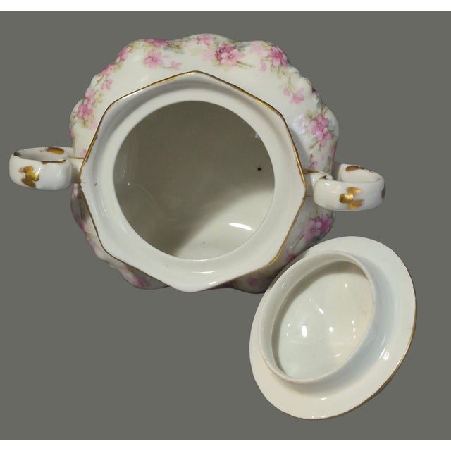 Vintage Limoges Elite L France Bawo & Dotter Hand Painted Floral Sugar Bowl For Sale - Image 6 of 11