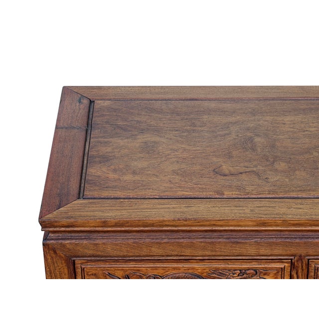Vintage Natural Wood Pattern Rectangular Drawers Low Coffee Table For Sale - Image 9 of 13