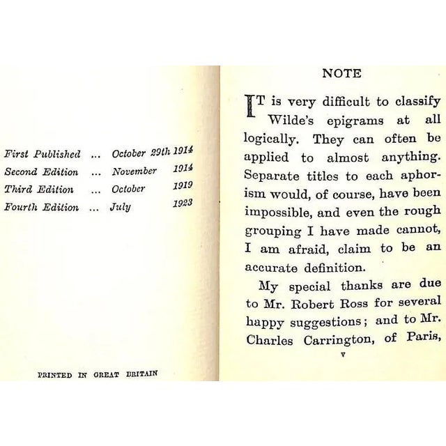 "Aphorisms of Oscar Wilde" 1923 Wilde, Oscar Sutton, g.n. For Sale - Image 4 of 6