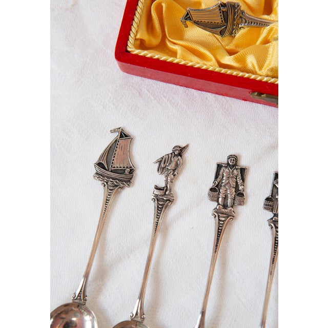 1920s Swedish Silver Teaspoons with Figures and Windmills, 1920-1930, Set of 12 For Sale - Image 5 of 12