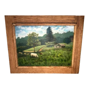 Bucolic Farm Landscape With Sheep by Schwartz