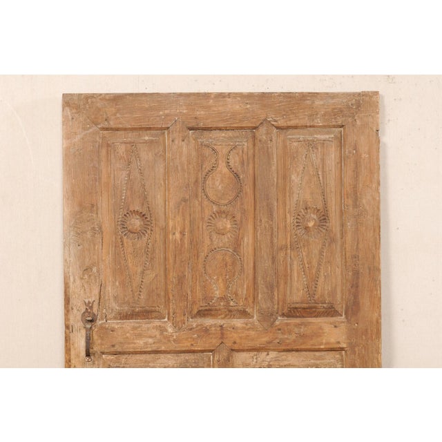 Wood 19th Century Turkish Carved Wood Raised Panel Door For Sale - Image 7 of 8