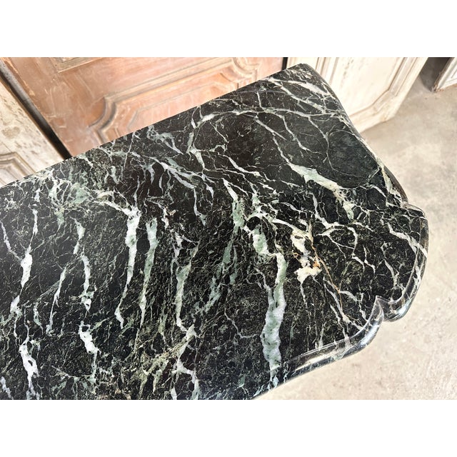 Louis XV Style Fireplace in Green Marble, 1900s For Sale - Image 9 of 17