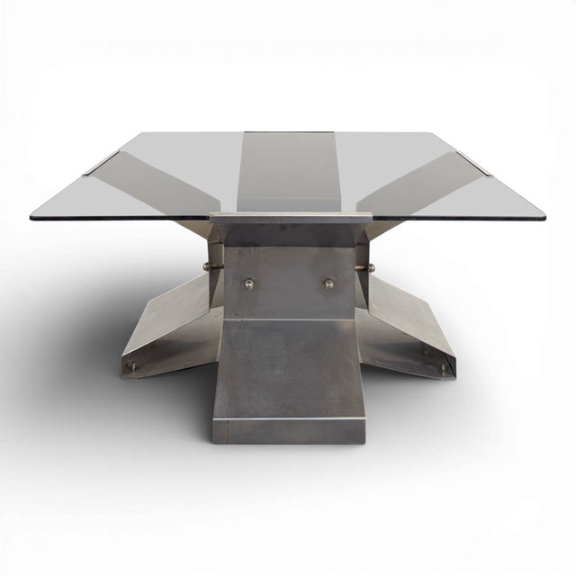 Metal Square Coffee Table by François Monnet for Kappa For Sale - Image 7 of 7