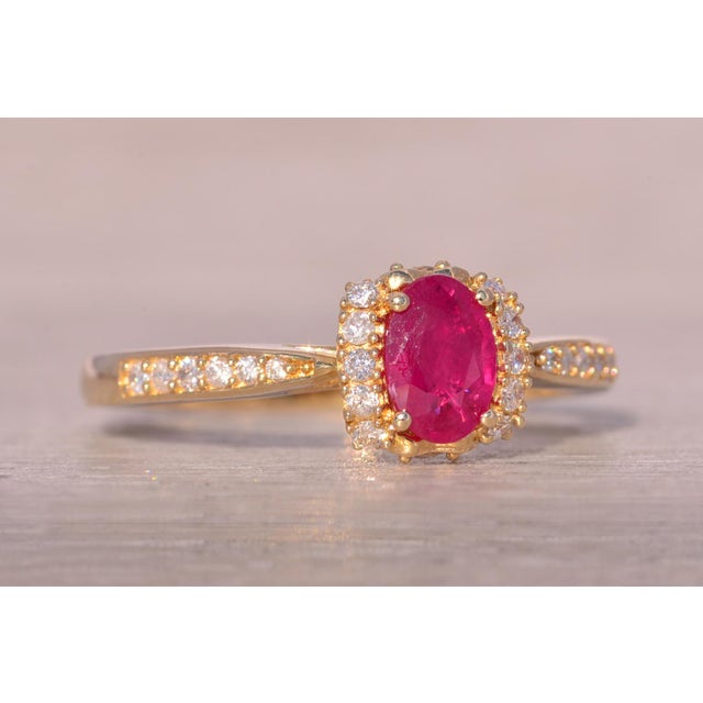 The Jam: Natural Ruby and Diamond Ring in Yellow Gold For Sale - Image 9 of 12
