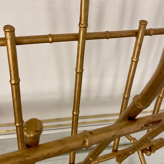 1970s Magazine Rack in Gilt Iron, 1970s For Sale - Image 5 of 6