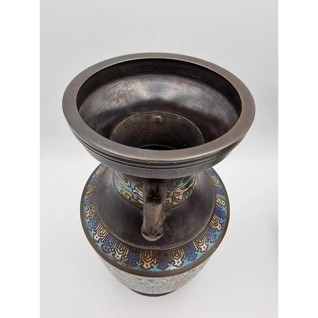 Blue Japanese Vases, Early 20th Century, Set of 2 For Sale - Image 8 of 12