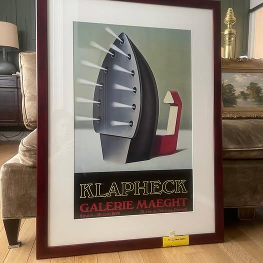 Mid-Century Modern Vintage Konrad Klapheck Galerie Maeght Poster, Framed 27 X 37 For Sale - Image 3 of 4