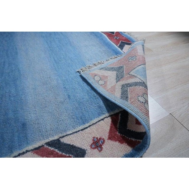 2020s 6x9 Blue Hand-Knotted Wool Figurative Sky Pattern Classic Traditional Carpet Rug For Sale - Image 5 of 7