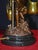 Metal Art Nouveau Bronze Figural Table Lamp with Curved Glass Shade attributed to Luca Madrassi, 1920s For Sale - Image 7 of 16