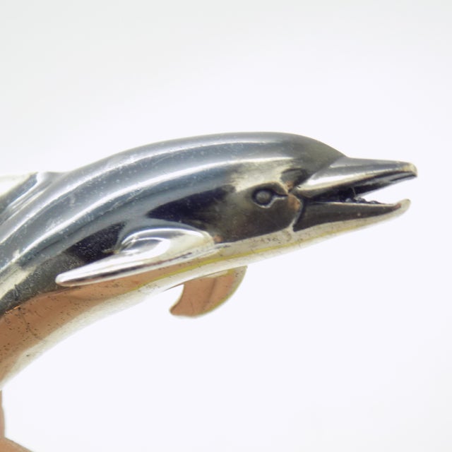 Vintage Italian Handmade Silver 800 Darkened Dolphin Figurine by Saturno, Arezzo, 1980s For Sale - Image 13 of 14