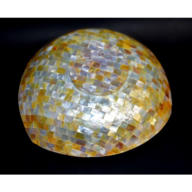 Shell Mother of Pearl Bowl Dish Hand Crafted Teardrop 8" For Sale - Image 7 of 7