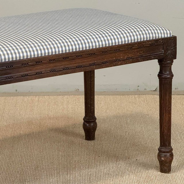 Antique French Louis XVI Style Walnut Vanity Stool ~ Piano Bench For Sale - Image 10 of 15